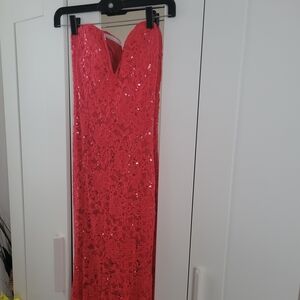 Elegant Pink Lace Maxi Dress